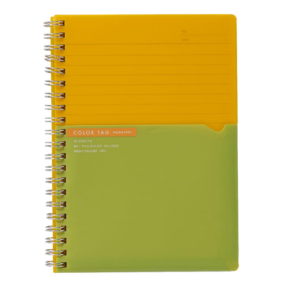 Kokuyo Color Tag B6 Twin Ring Notebook BiColor Yellow eBay