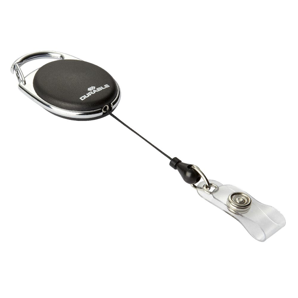 Durable ID Holder with Reel 80cm Black