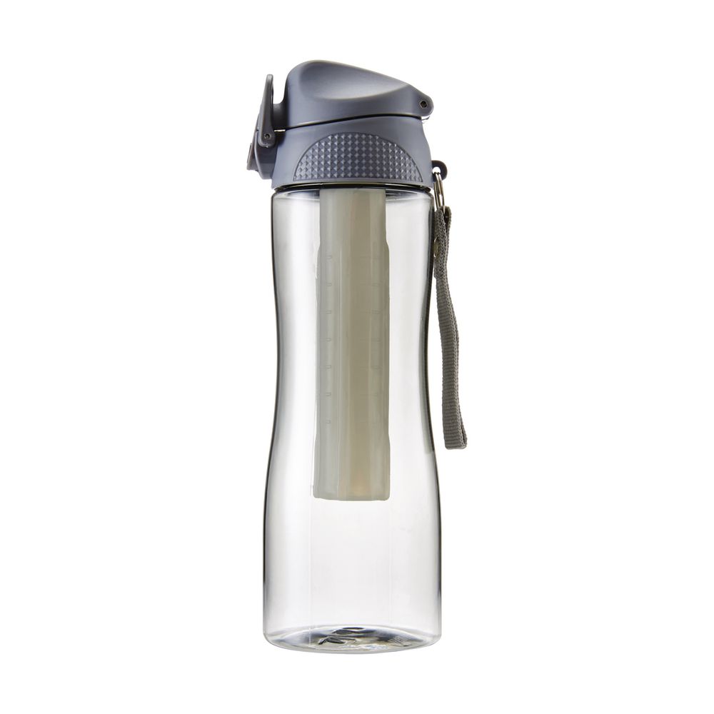 Curve Push Button Sipper Drink Bottle 600mL Grey