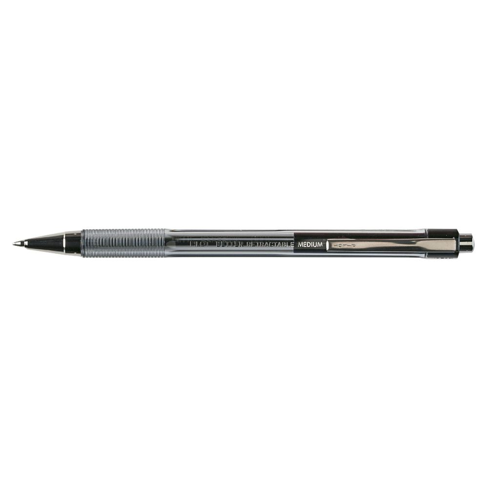 Pilot BP-145 Medium Retractable Ballpoint Pens Black 12 Pack