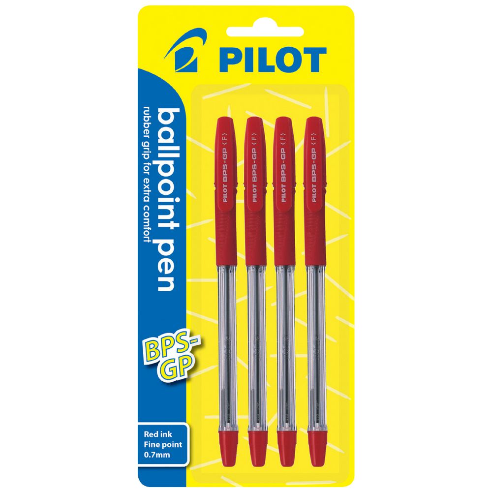 Pilot BPS-GP Fine Ballpoint Pens Red 4 Pack