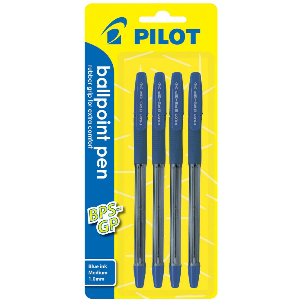 Pilot BPS-GP Medium Ballpoint Pens Blue 4 Pack