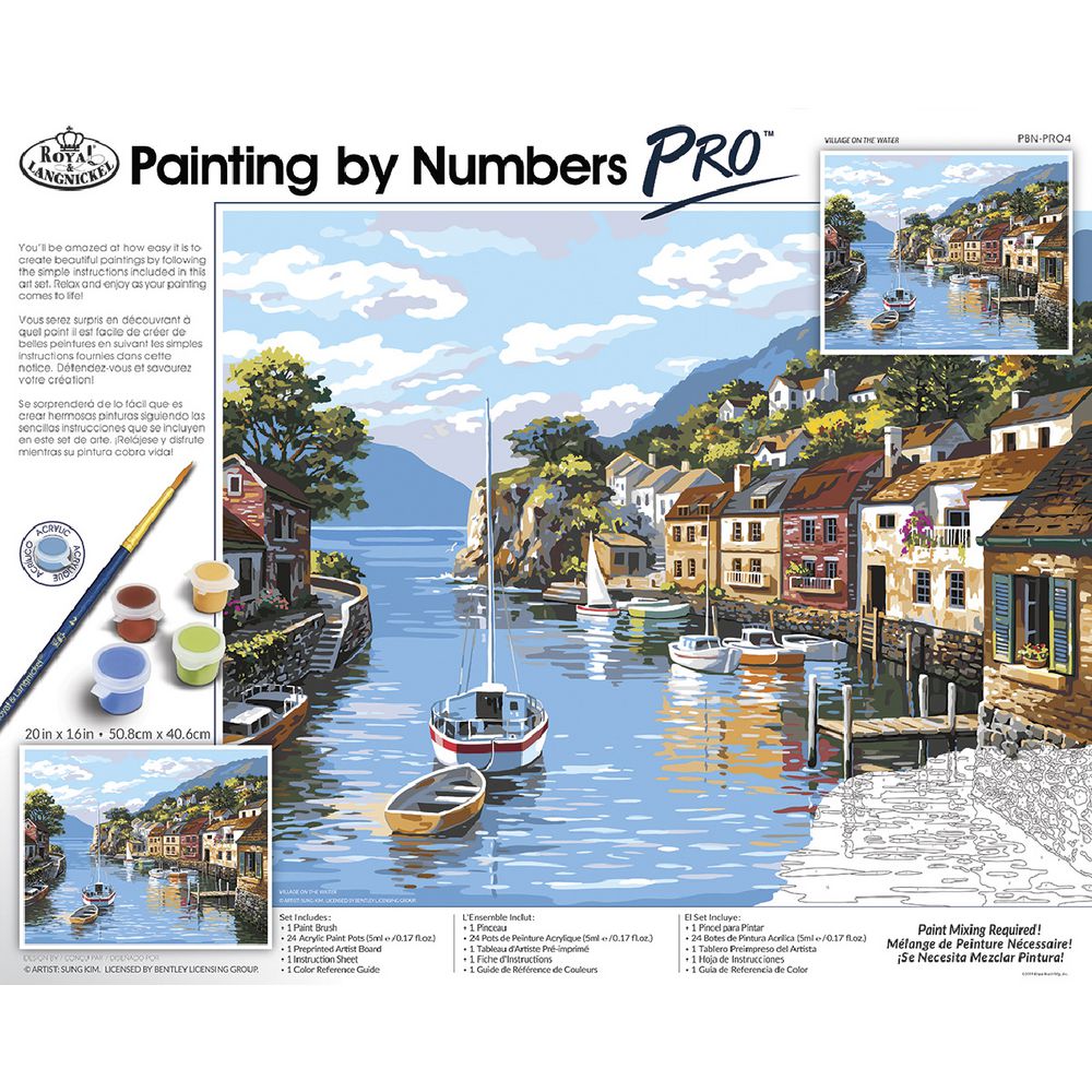 Royal Langnickel Painting By Numbers Village On Water Officeworks