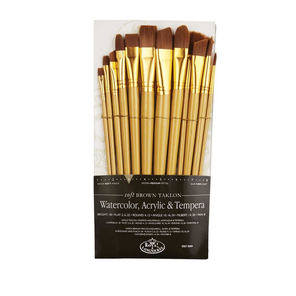 Royal & Langnickel Soft Brown Paintbrush Set 12 Piece