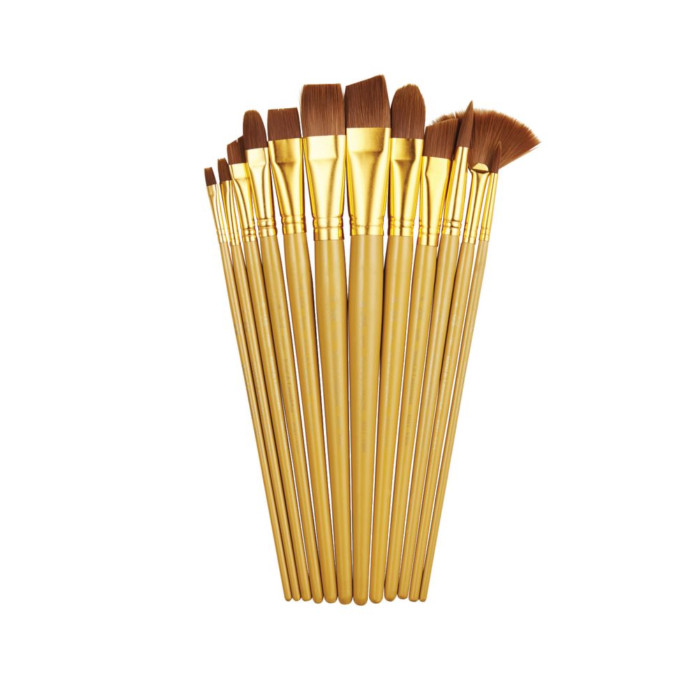 Royal & Langnickel Soft Brown Paintbrush Set 12 Piece