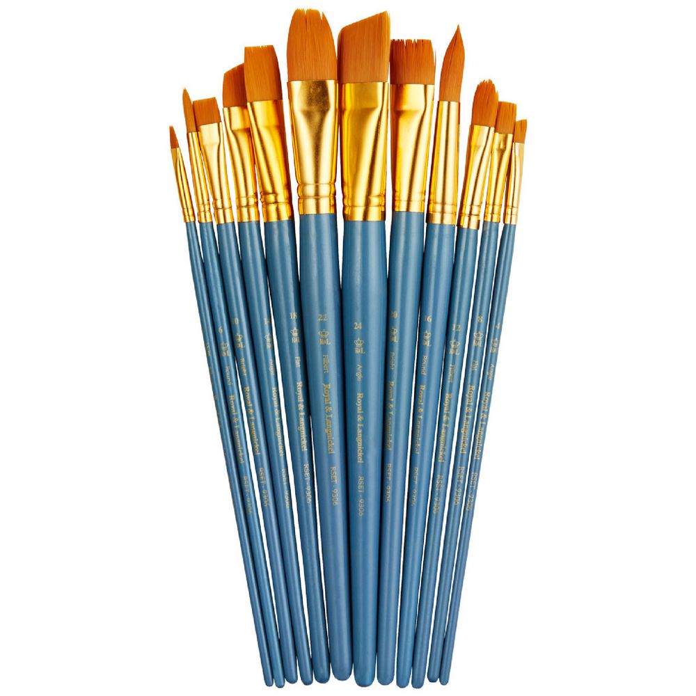 Royal & Langnickel Medium Gold Paintbrush Set 12 Piece Officeworks
