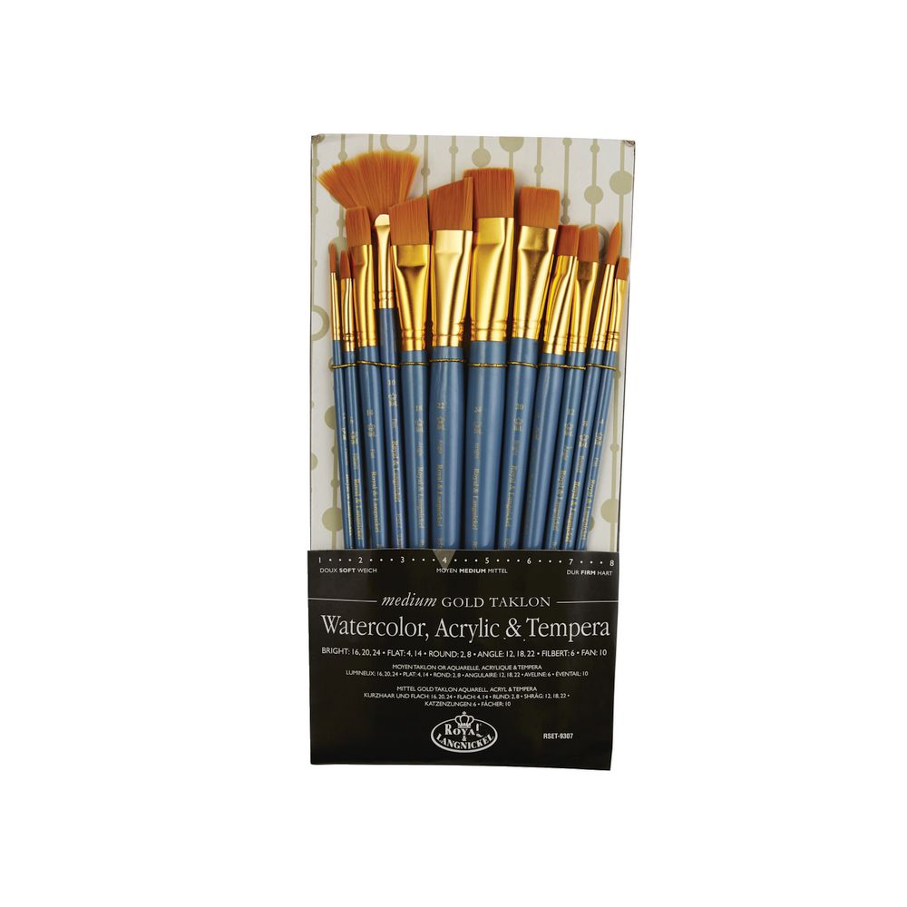 Royal & Langnickel Medium Gold Paintbrush Set 12 Piece