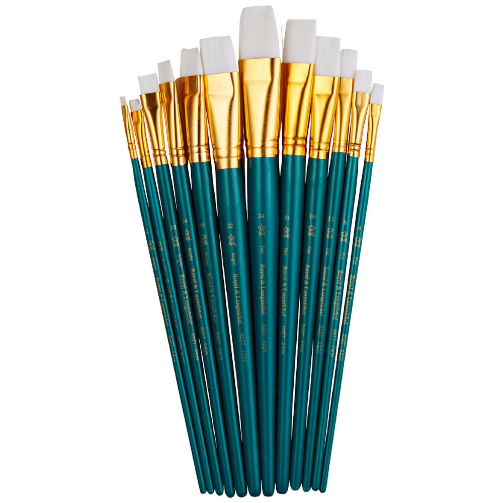 Royal & Langnickel Medium White Paintbrush Set 12 Piece
