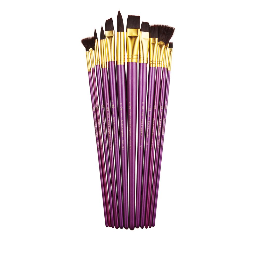 Royal & Langnickel Long Burgundy Paintbrush 12 Piece