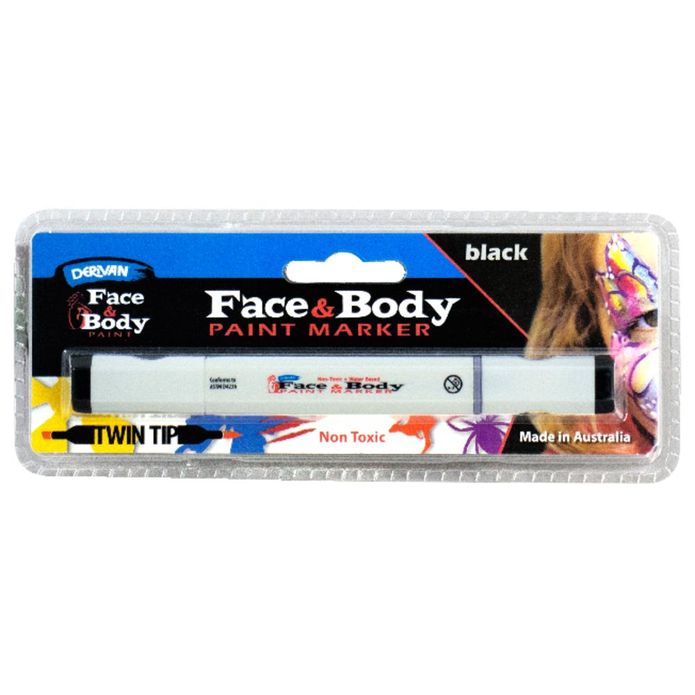 Derivan Face and Body Paint Marker Black