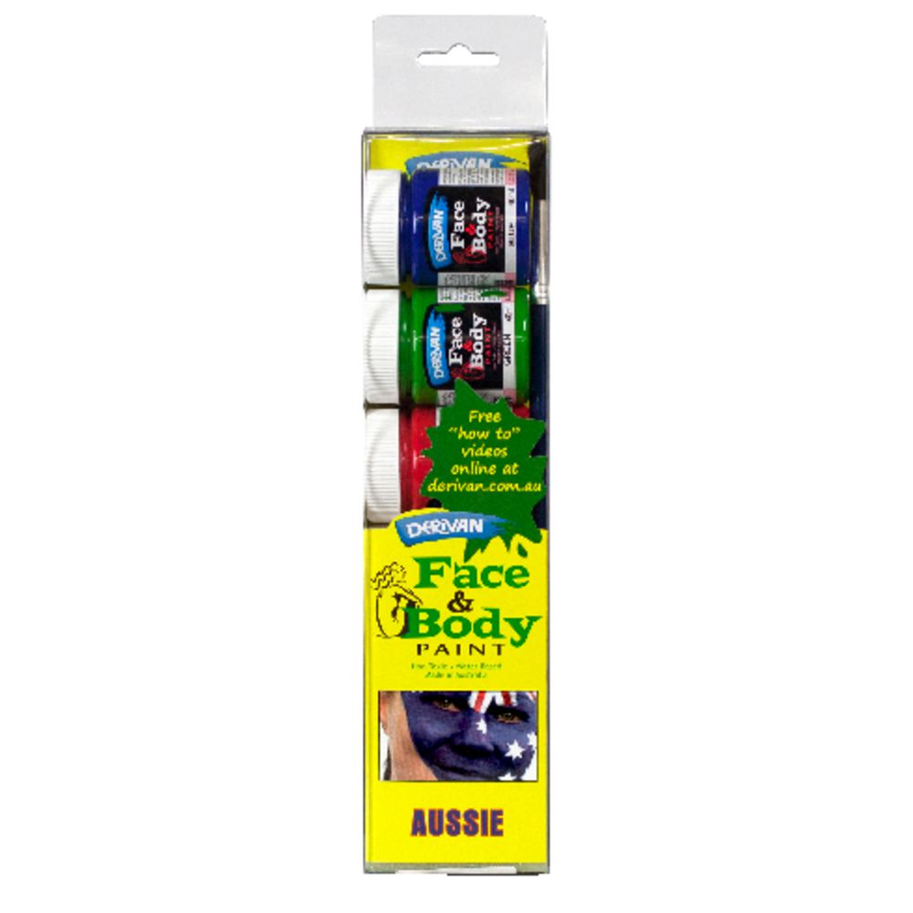 Derivan Face Paint Stencil Set Aussie