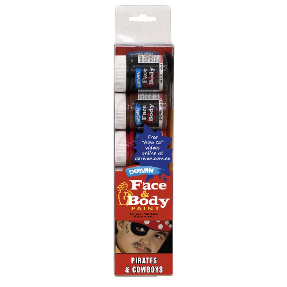 Derivan Face Paint Stencil Set Cowboys and Pirates