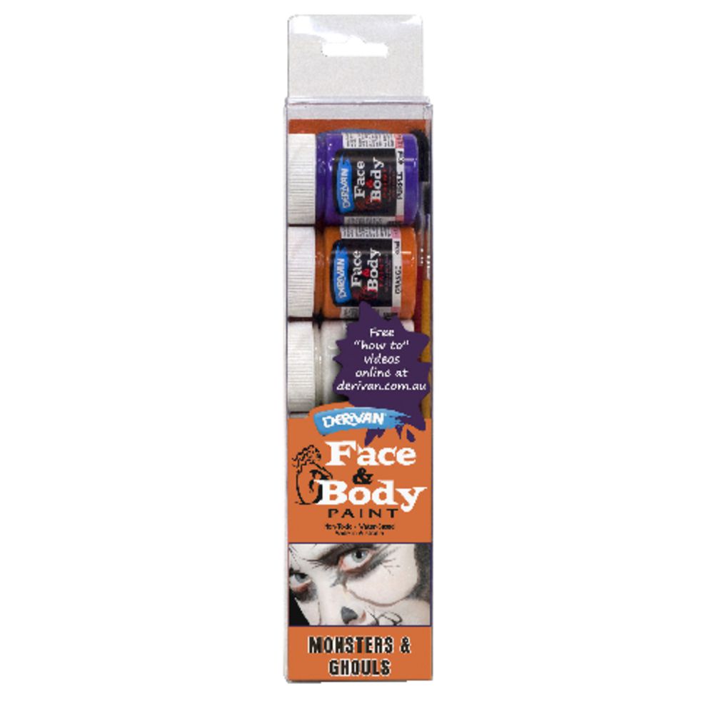 Derivan Face Paint Stencil Set Monsters and Ghouls