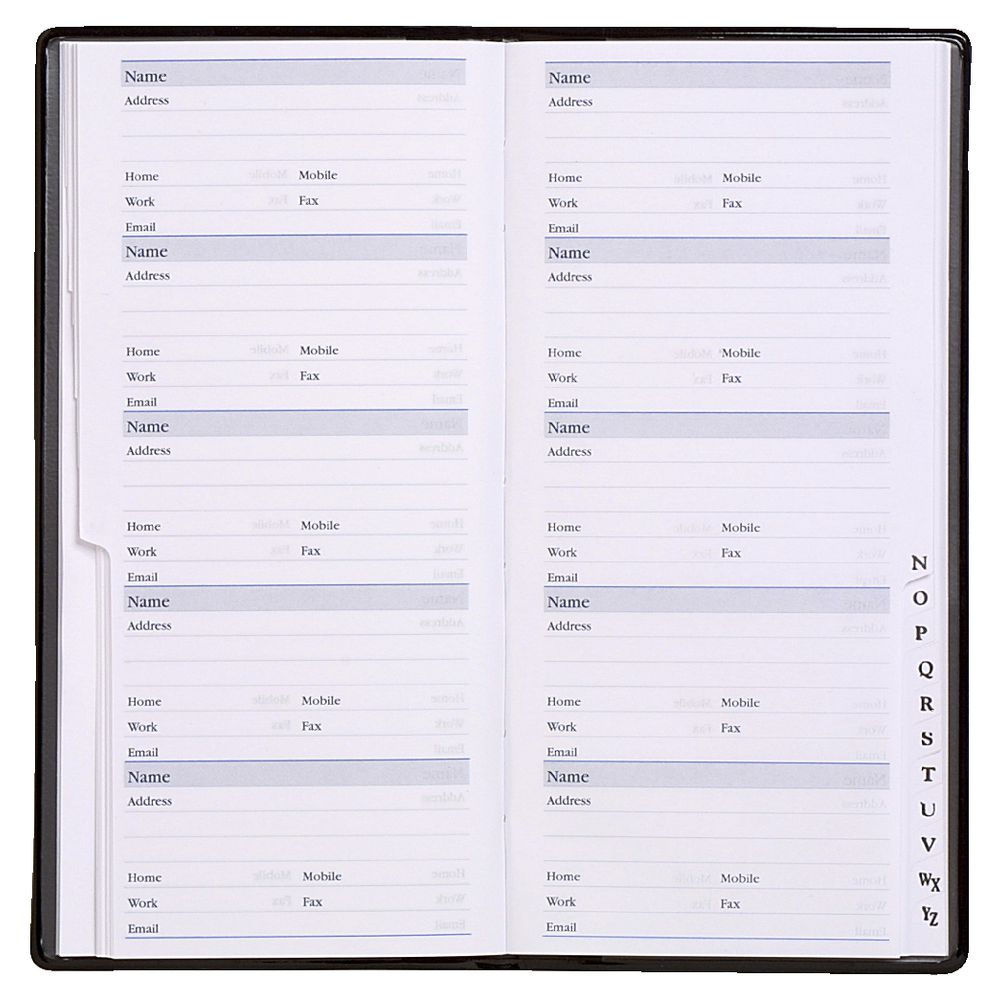 Collins Debden Pocket Address Book Long Black