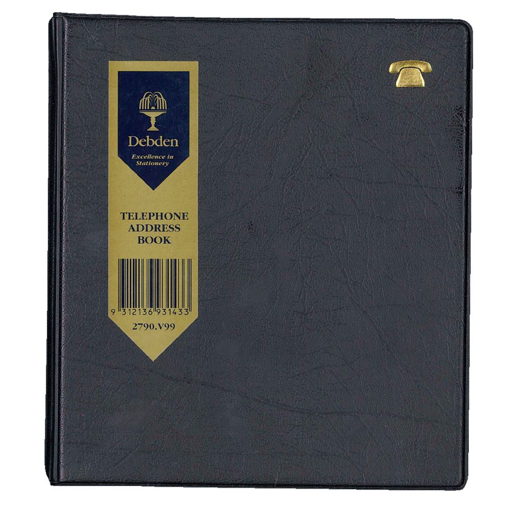 Collins Debden 6 Ring Bound Phone and Address Book Black
