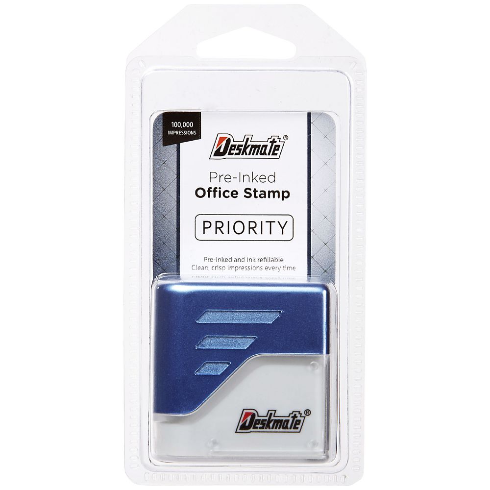 Deskmate Pre-inked Office Stamp Priority Black