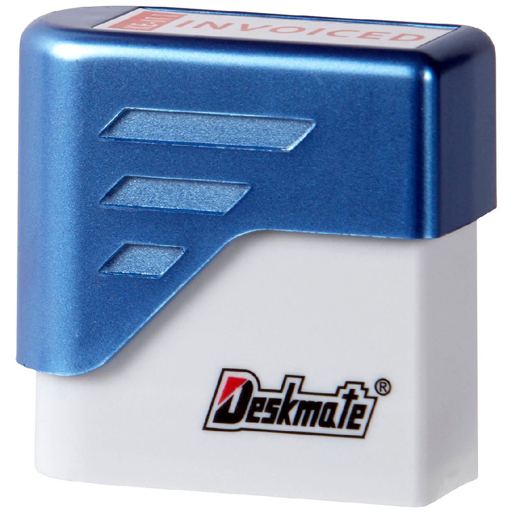 Deskmate Pre-inked Office Stamp Invoiced Red