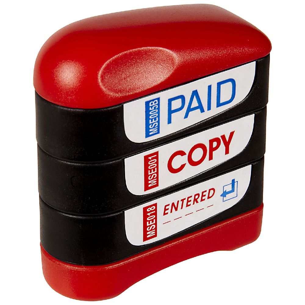 Deskmate Pre-inked Multi-stamp Stacker Paid, Copy and Entered