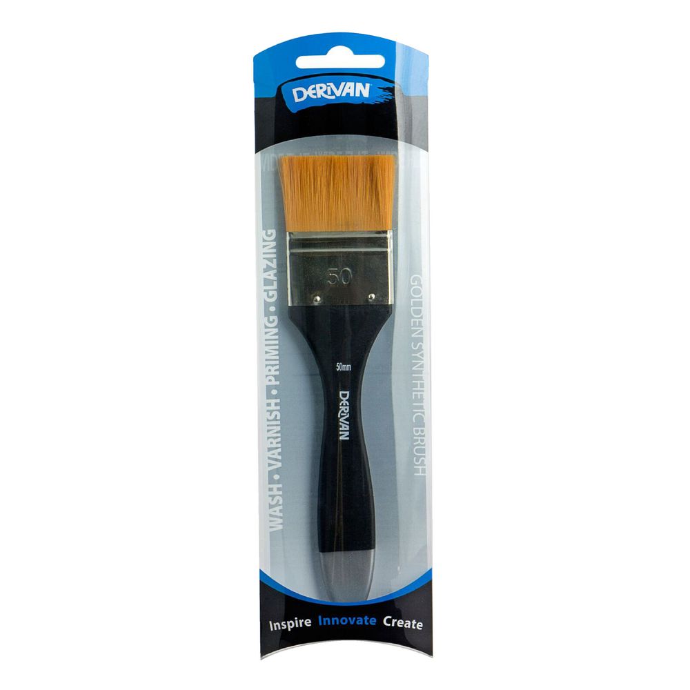 Derivan Short Handle Flat Paintbrush 50mm