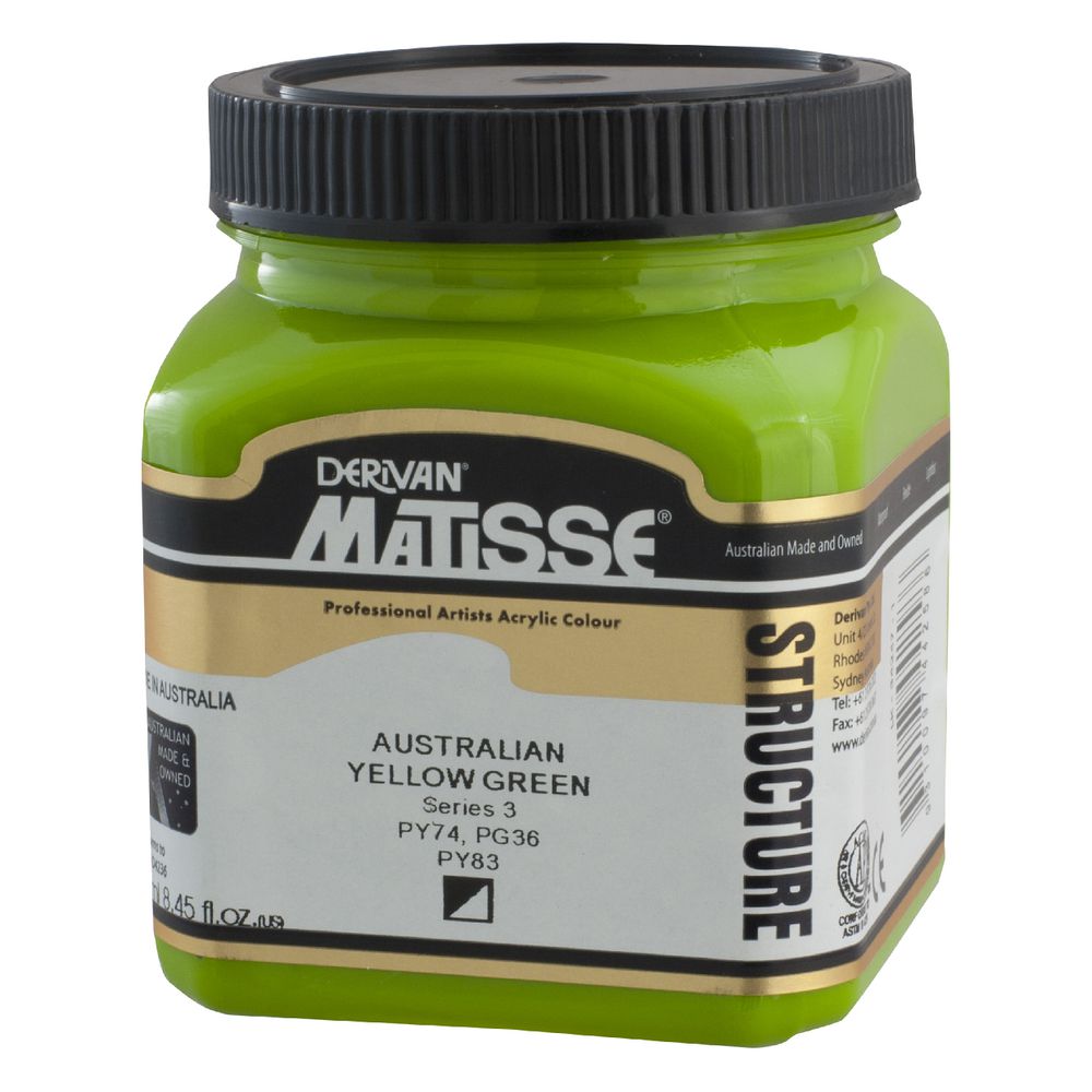 Derivan Structure Paint 250mL Australian Yellow Green