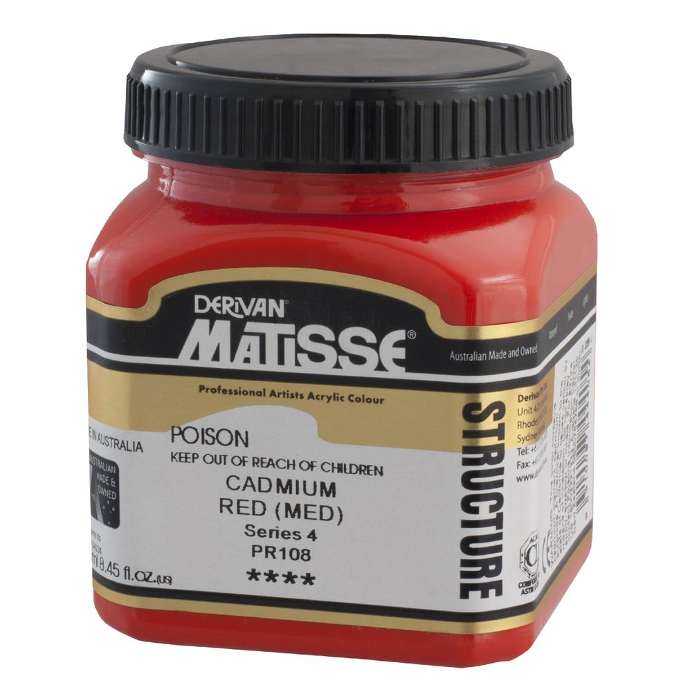 Derivan Structure Paint 250mL Cadmium Red Medium