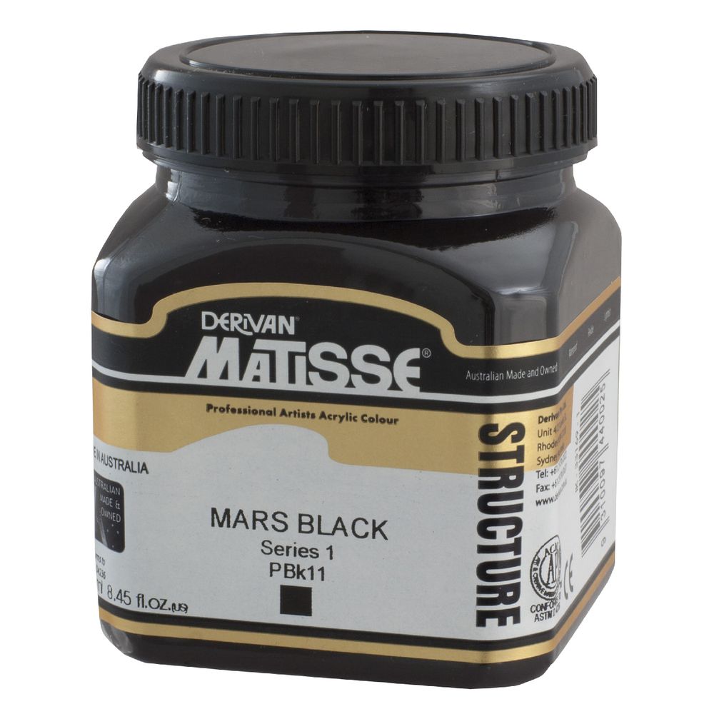 Derivan Structure Paint 250mL Mars Black