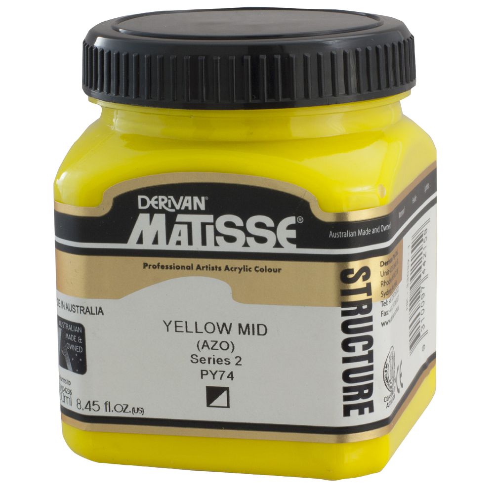 Derivan Structure Paint 250mL Yellow Mid Azo