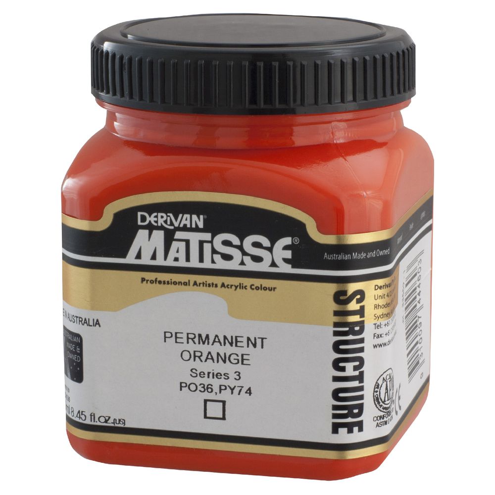 Derivan Structure Paint 250mL Permanent Orange