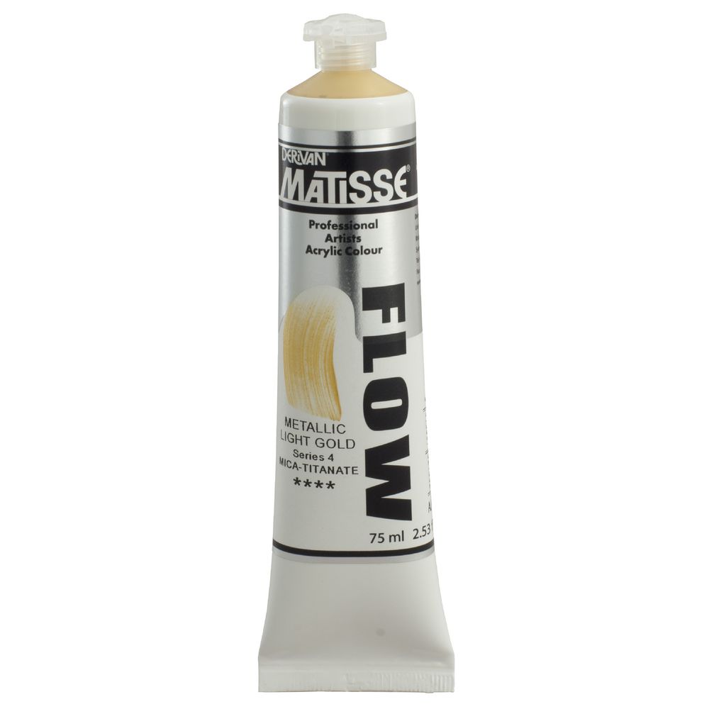 Derivan Flow Paint 75mL Metallic Light Gold S4