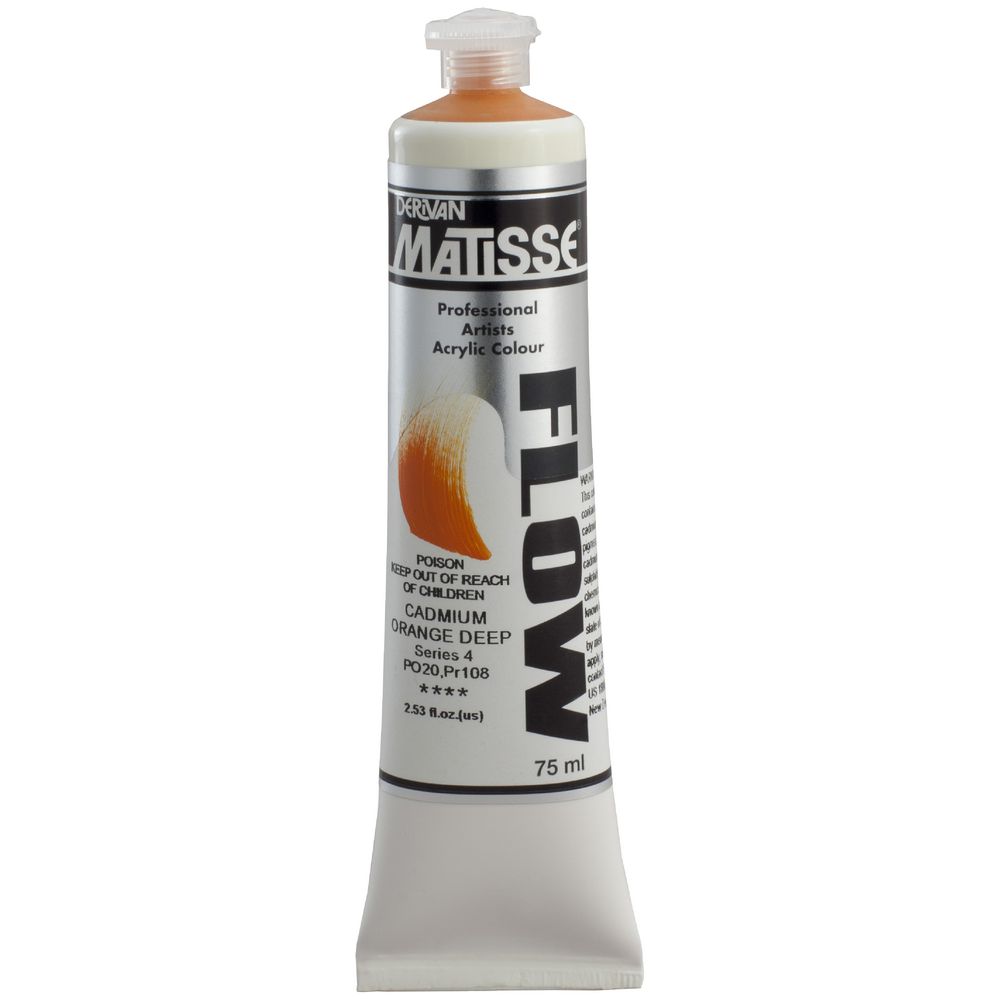 Derivan Flow Paint 75mL Cad Orange Deep S4