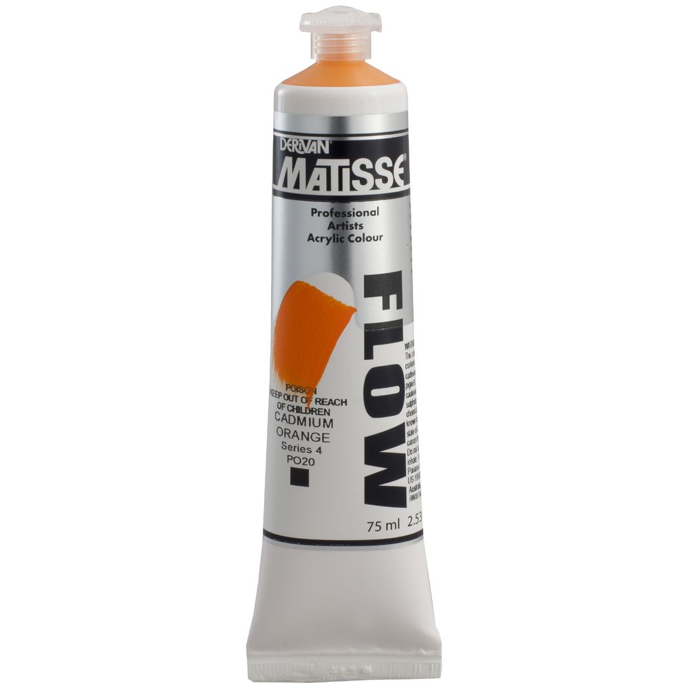 Derivan Flow Paint 75mL Cadmium Orange S4