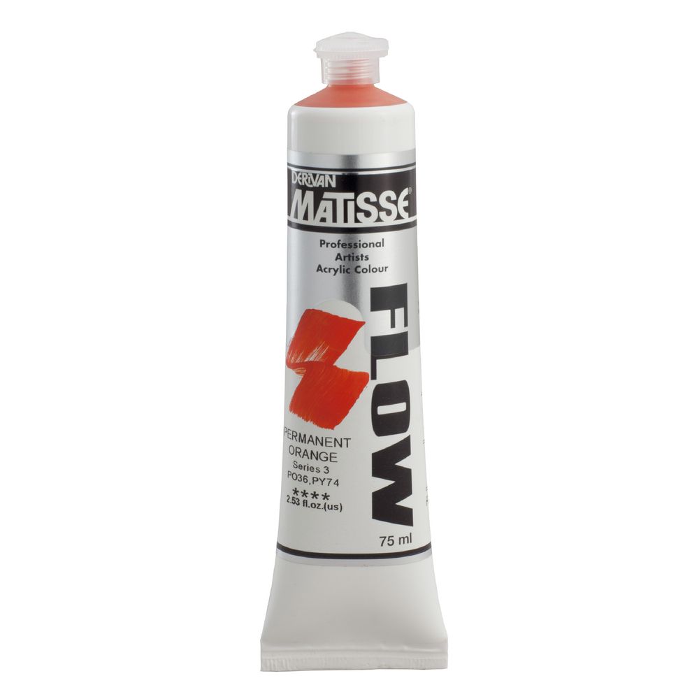 Derivan Flow Paint 75mL Permanent Orange S3