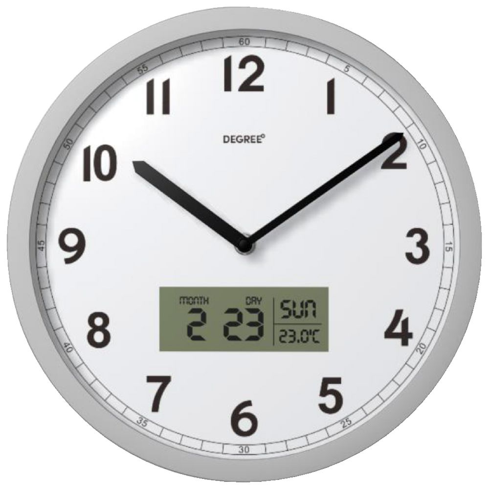 Degree Day, Date, Temperature Clock White