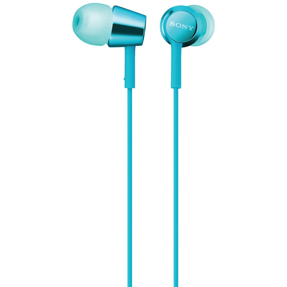 Sony Earphones with Remote Light Blue