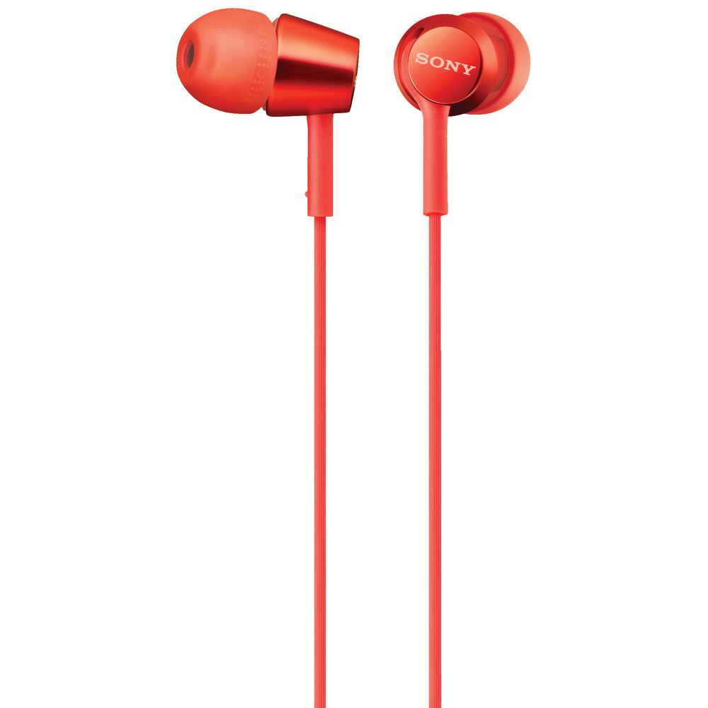 Sony Earphones with Remote Red