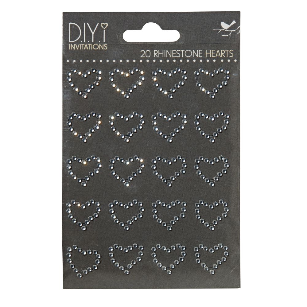 DIYi Rhinestone Heart Stickers 20 Pack