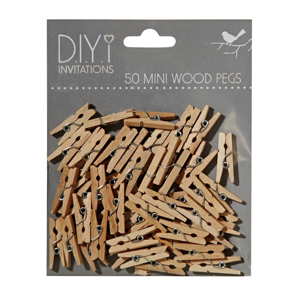 DIYi Mini Wood Pegs 50 Pack