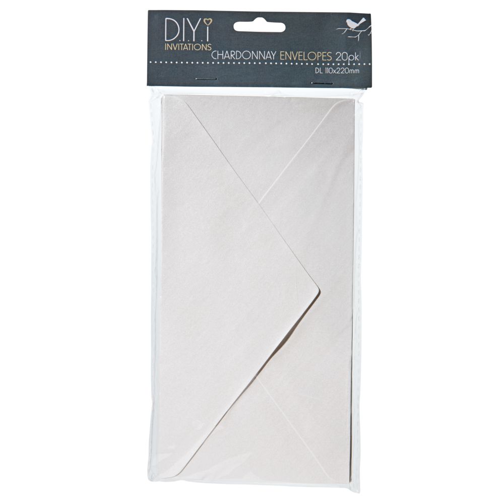 DIYi Pearl DL Envelopes Chardonnay 20 Pack