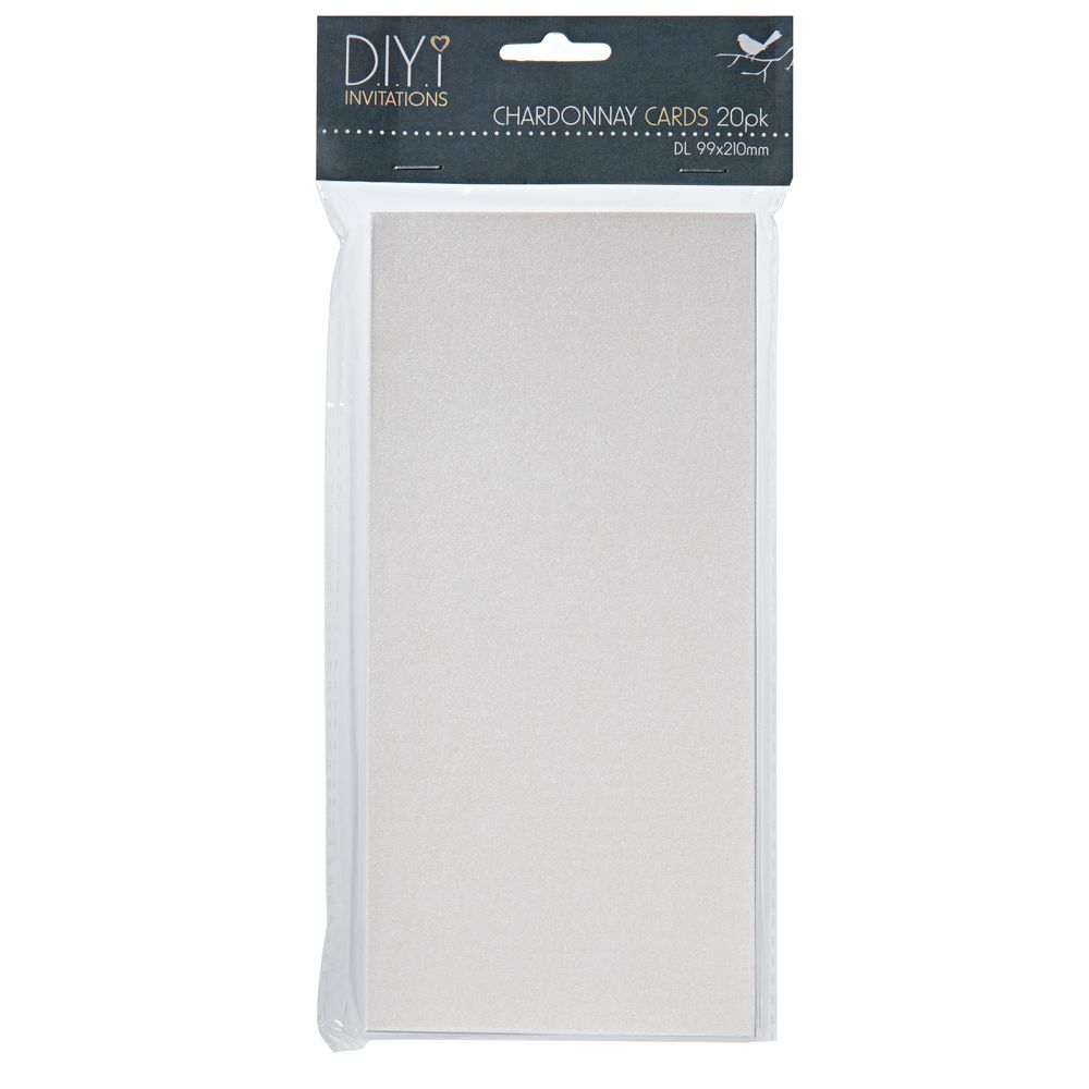 DIYi Folded Cards DL Pearl Chardonnay 20 Pack