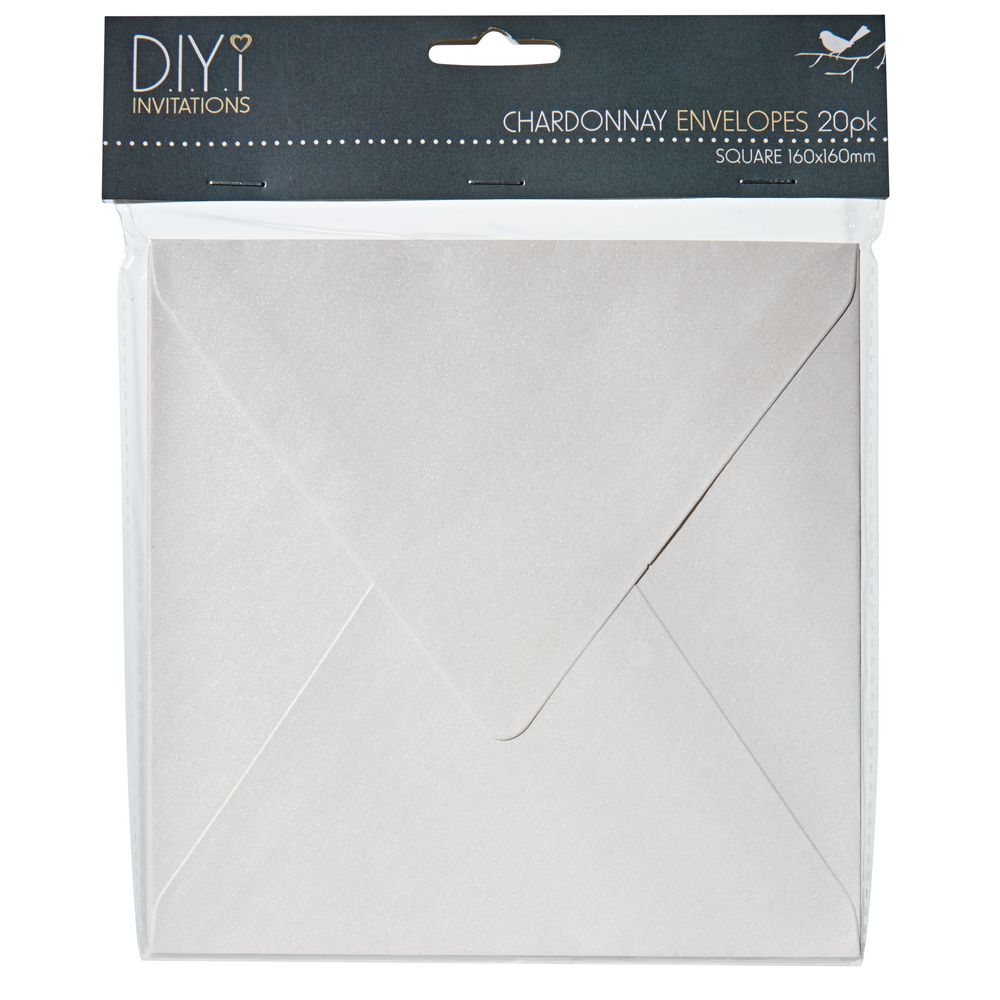 DIYi 160 x 160mm Envelopes Pearl Chardonnay 20 Pack