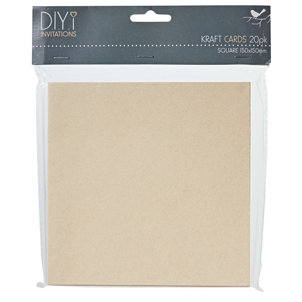 DIYi Folded Square Cards Kraft 150 x150mm