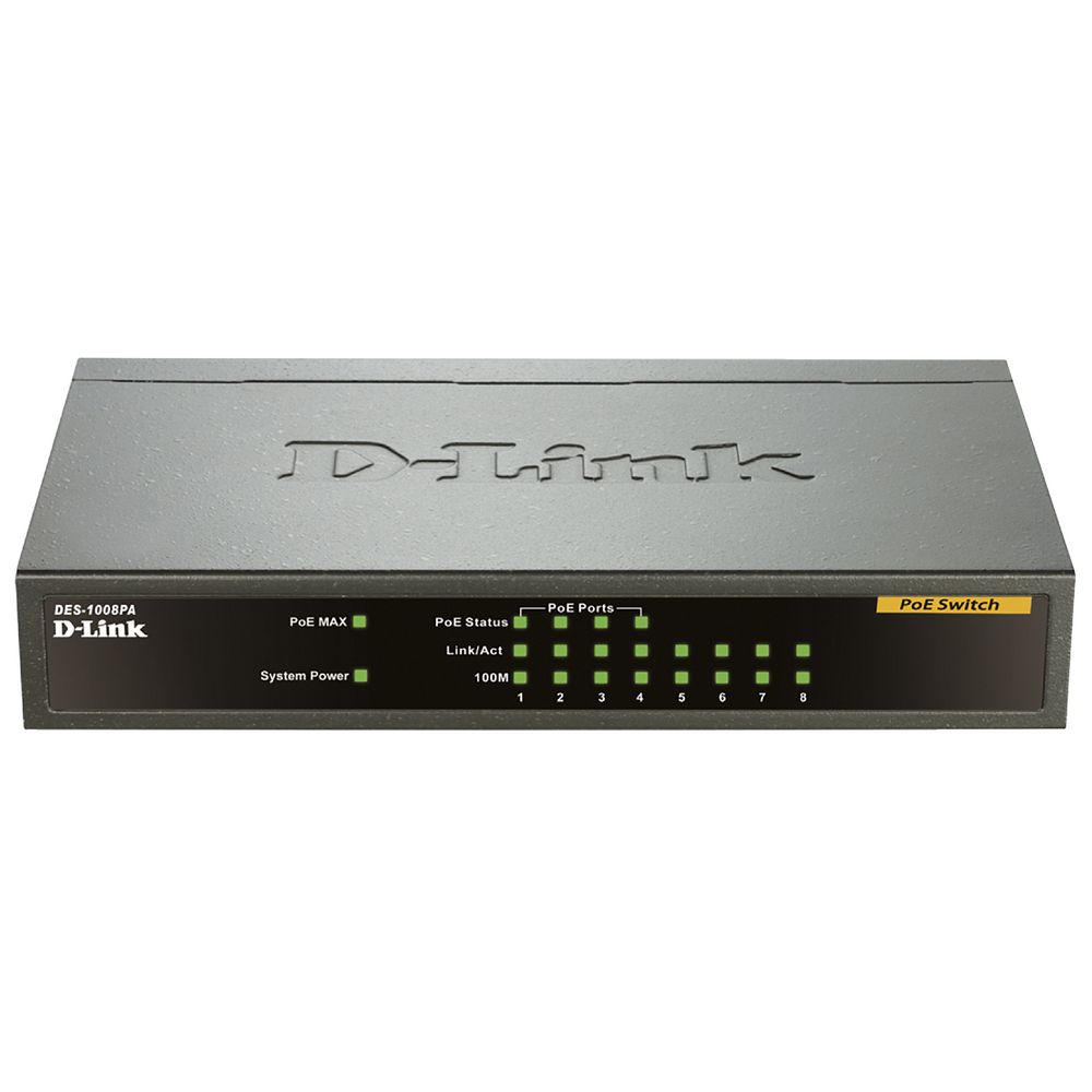 D-Link DES-1008PA 8 Port Desktop PoE Switch