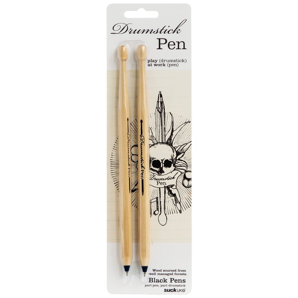 Suck UK Drumstick Pen 2 Pack Black Ink