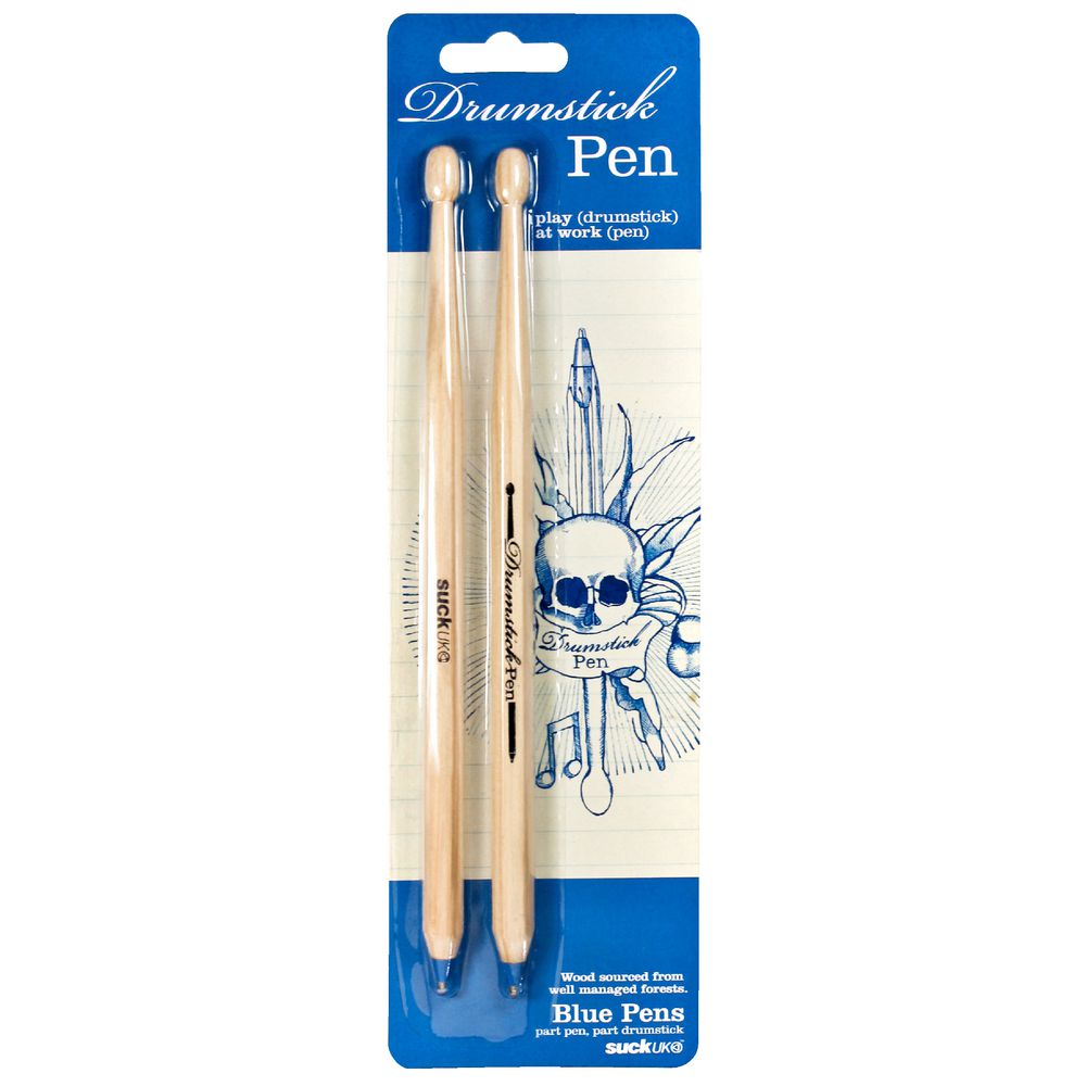 Suck UK Drumstick Pen 2 Pack Blue Ink
