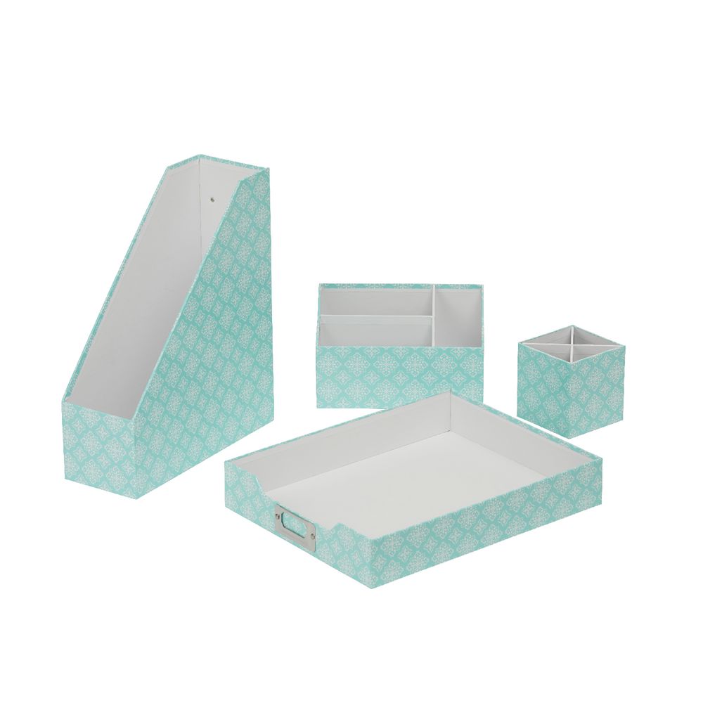 Otto Desk Accessory Set Aqua 4 Pack