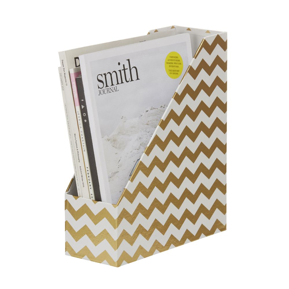 Otto Desk Accessory Set Gold Chevron 4 Pack