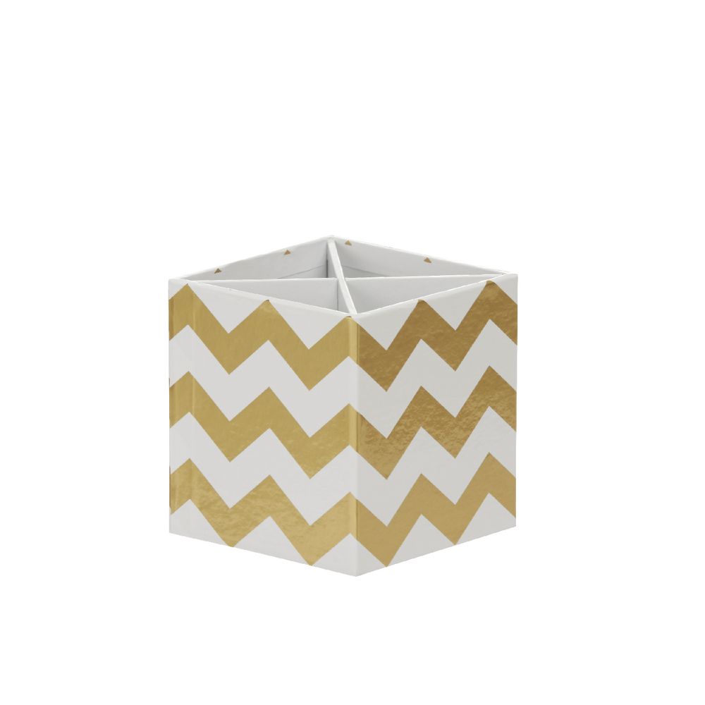 Otto Desk Accessory Set Gold Chevron 4 Pack