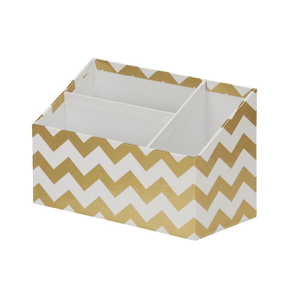 Otto Desk Accessory Set Gold Chevron 4 Pack