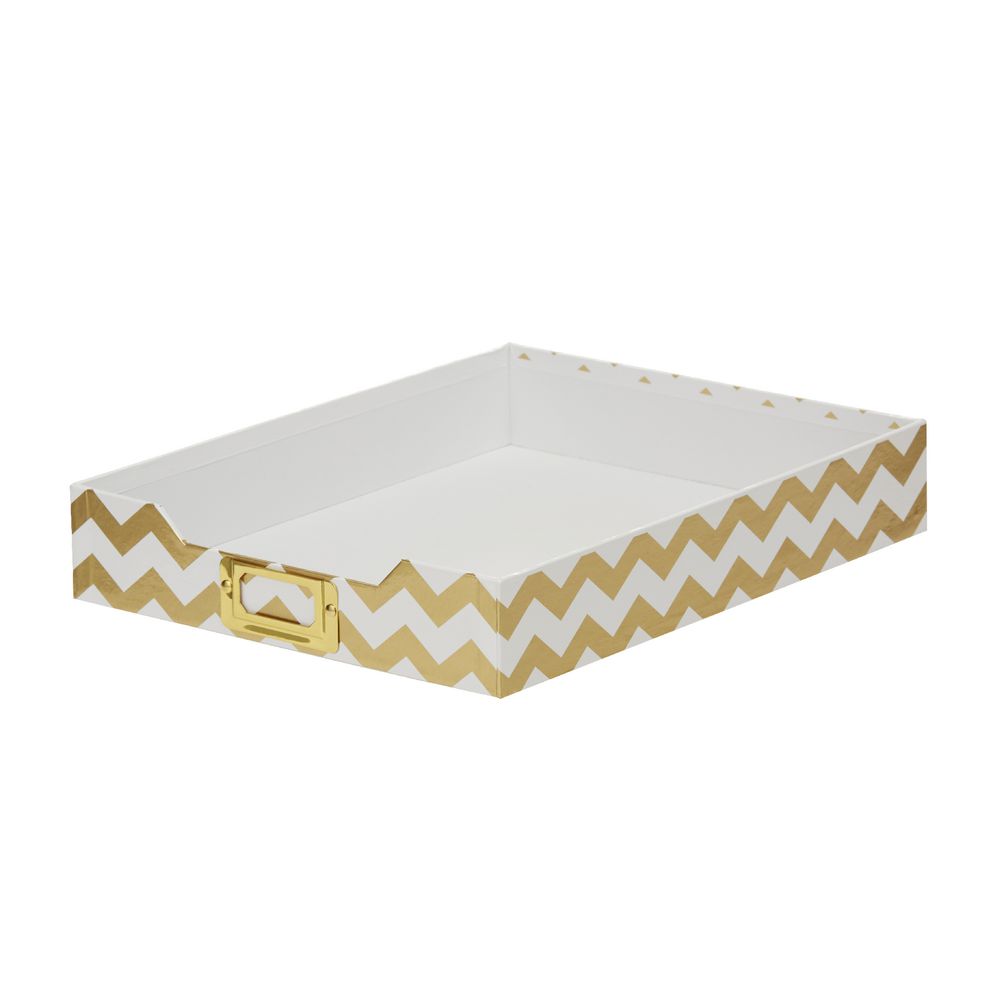 Otto Desk Accessory Set Gold Chevron 4 Pack