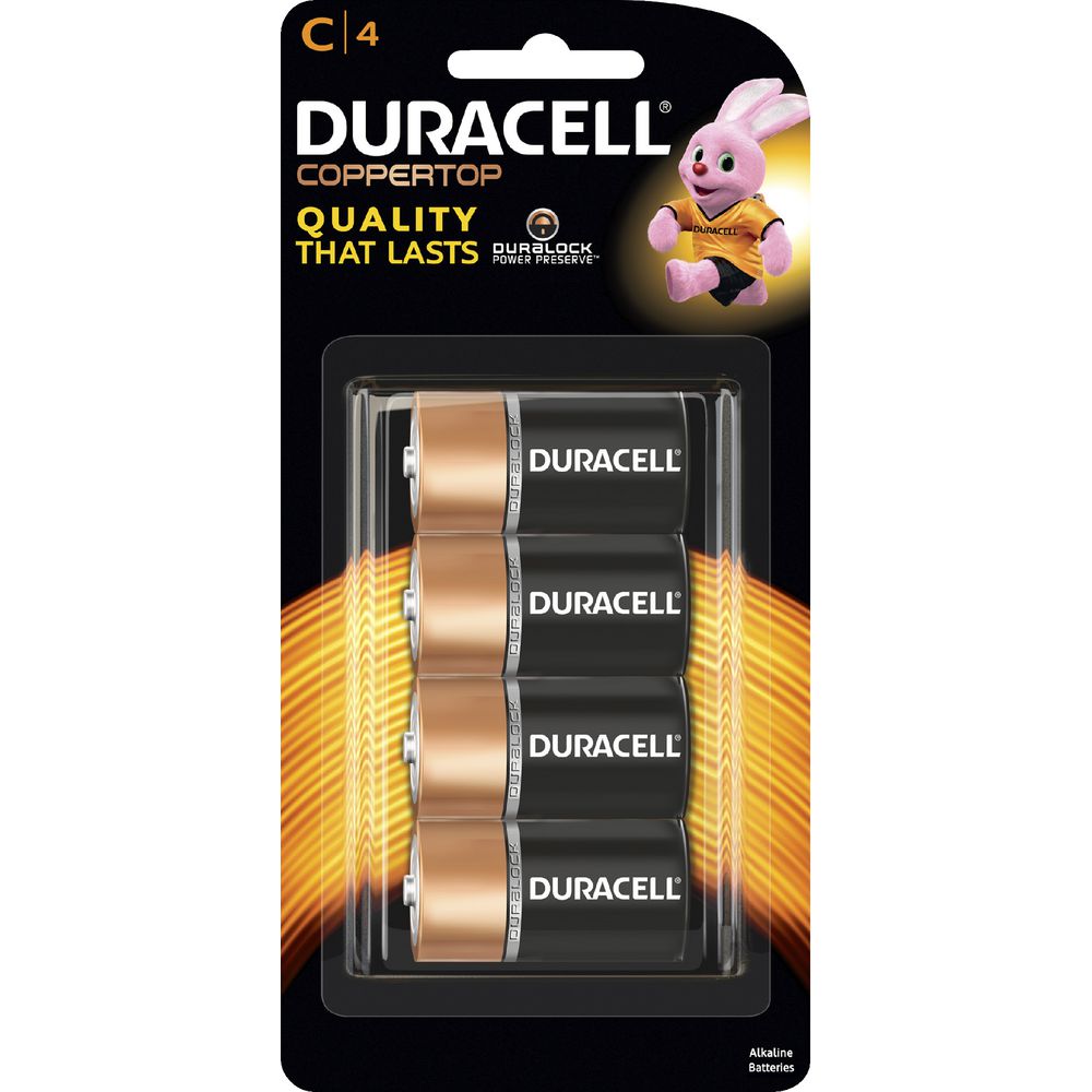 Duracell Coppertop C Batteries 4 Pack